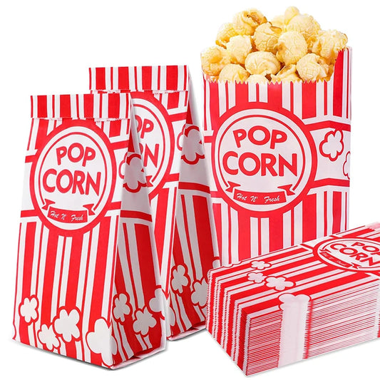 10Pcs Bolsas de Palomitas de Papel tematica "Noches de Cine" 🍿🎬