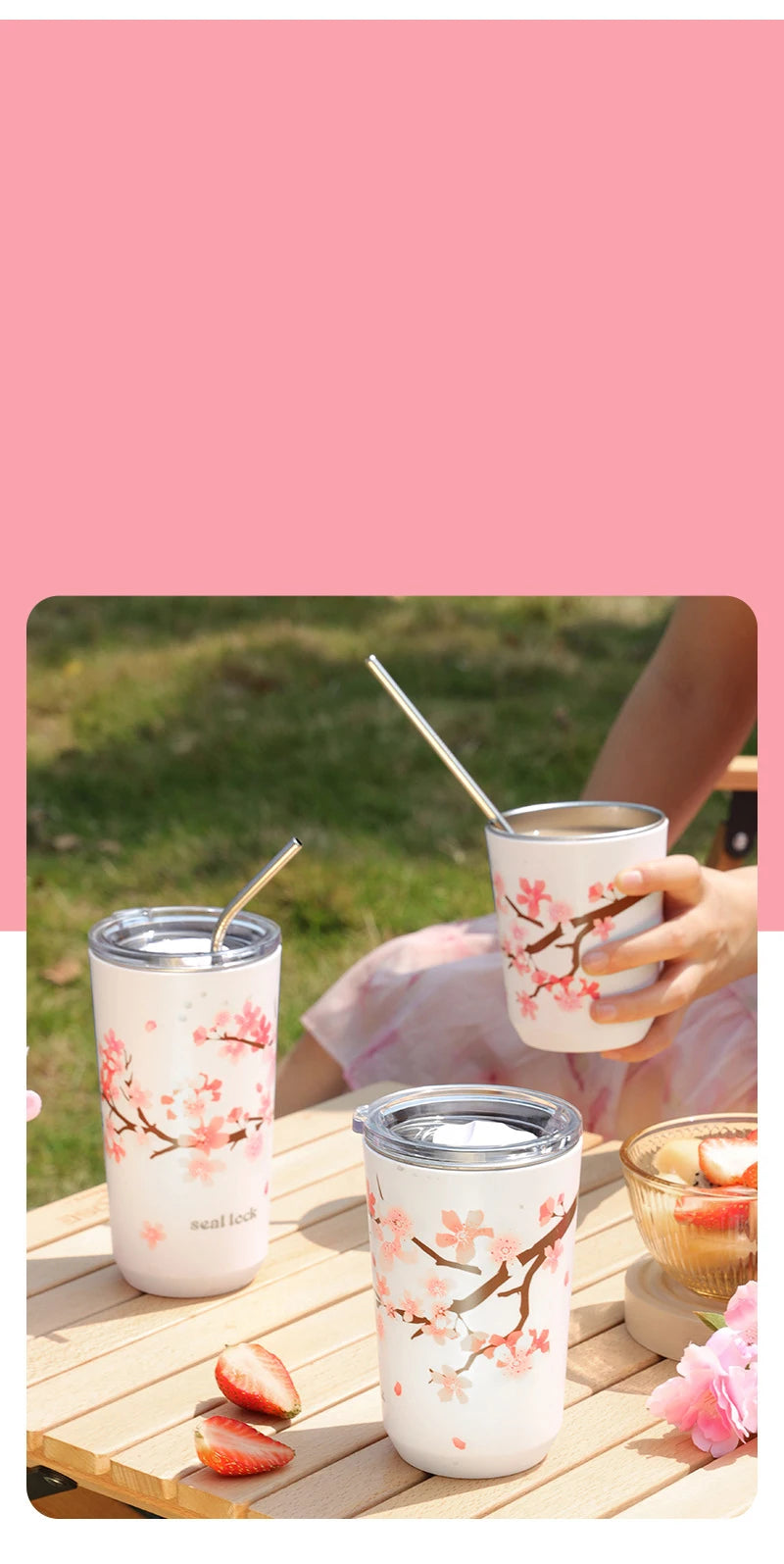 Termo Sakura en Acero Inoxidable 🌸☕