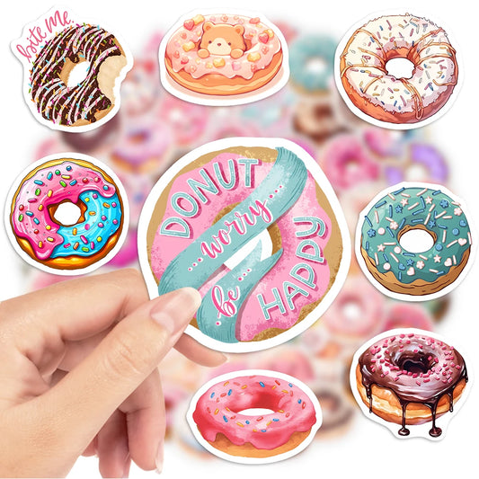 🍩 Stickers “Donut Splash” – Calcomanías Impermeables para DIY