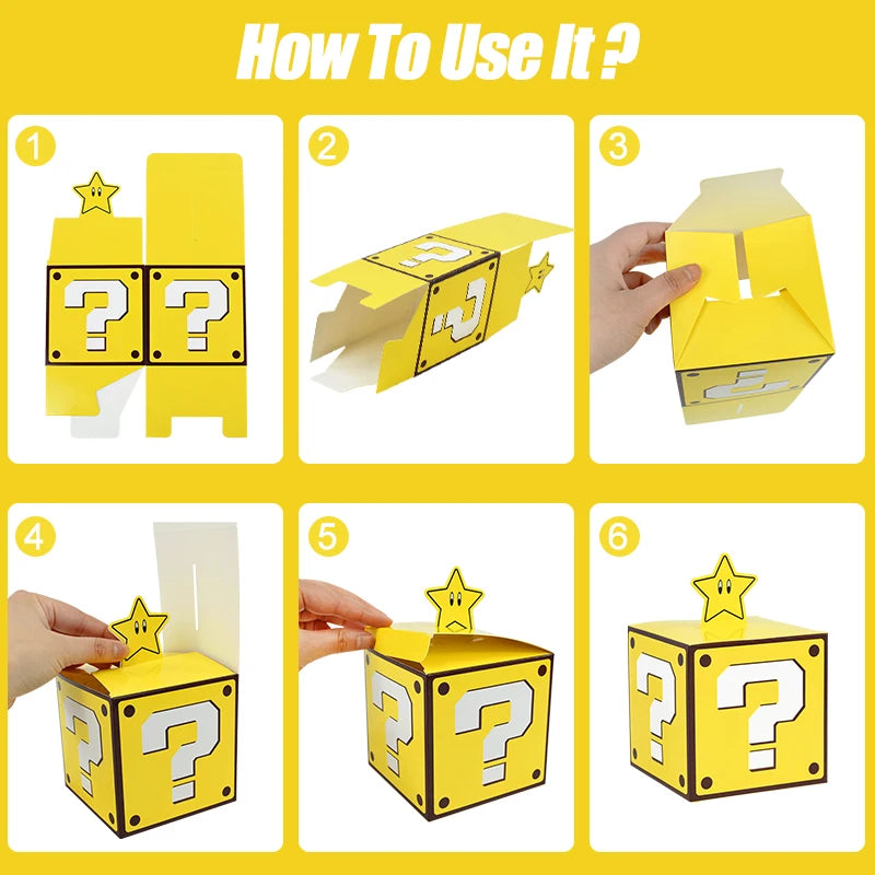 6Pcs Cajas de Regalo – Tema de Videojuegos para Fiestas Infantiles 🎮🎁