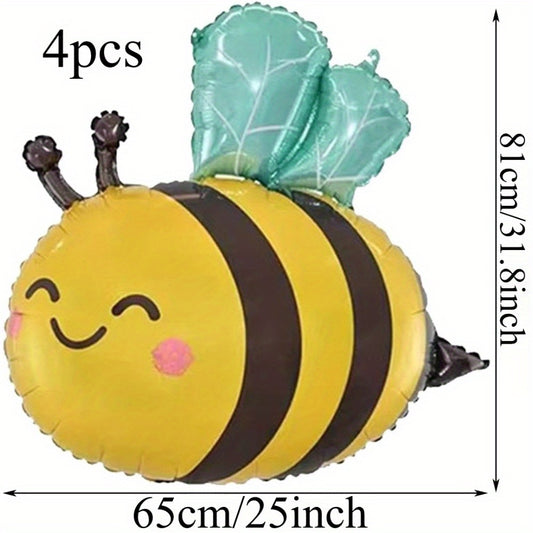 🐝🎈 Globos “Bee Party” – Set de 4 Globos (31 pulgadas)