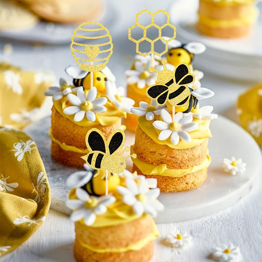 Set de 24 Cupcake Toppers “Bee Party” 🐝🧁
