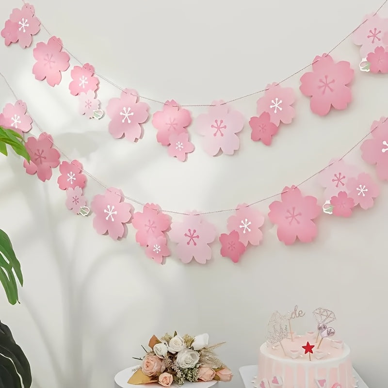 🌸 Guirnalda Reutilizable Sakura – Rosa/ Blanco