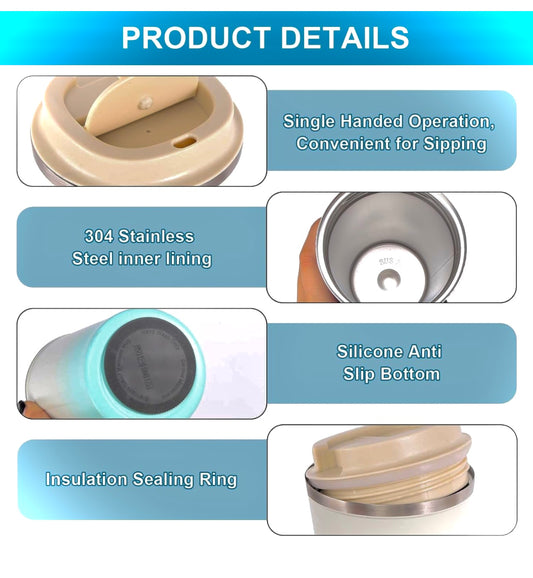 Vaso de Café de Viaje de Acero Inoxidable Hoxxu – 17 oz