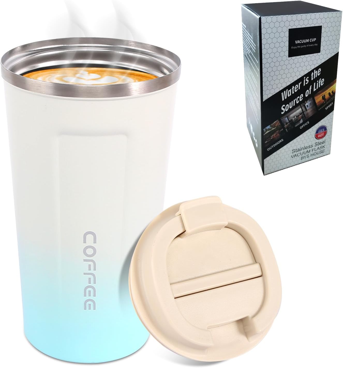 Vaso de Café de Viaje de Acero Inoxidable Hoxxu – 17 oz