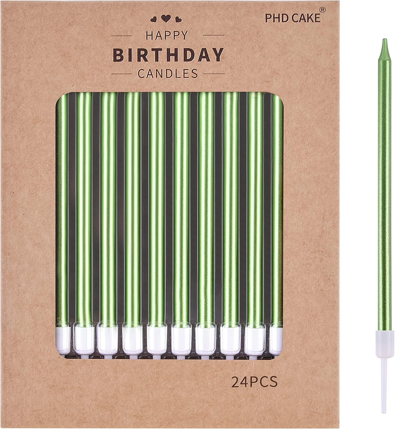 🎂 Velas Largas de colores PHD CAKE (24 piezas) 🩵💚💛🩷💜❤️🧡🖤