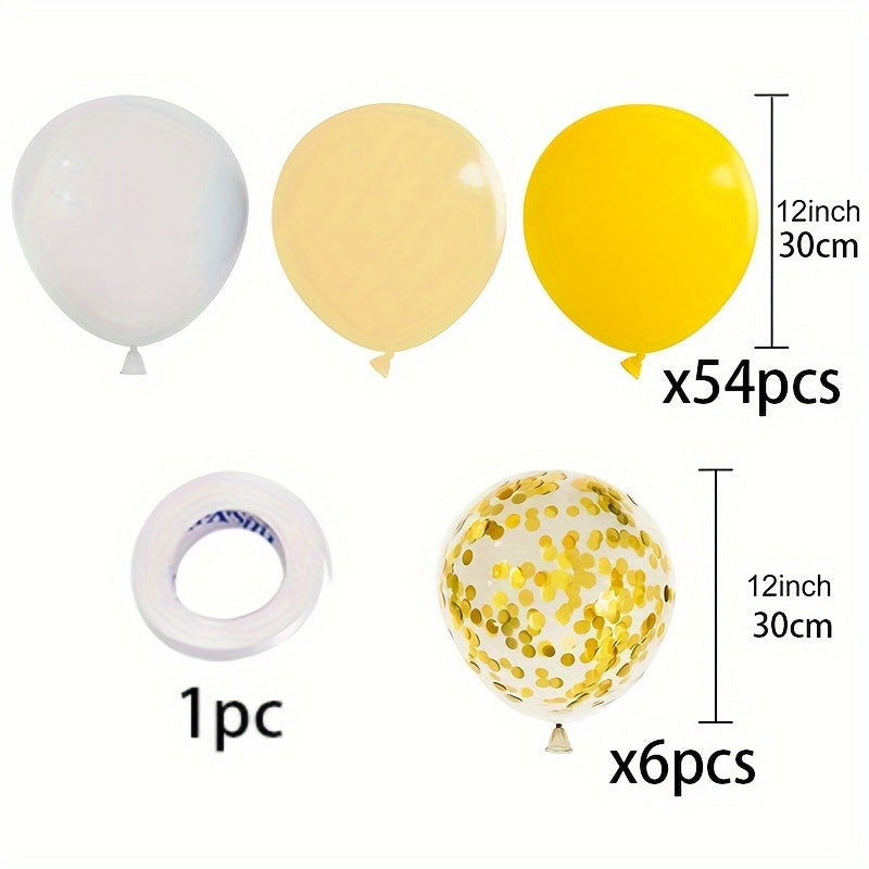 Set de 60 Globos Amarillos con Confeti y Cinta 🟡🐝