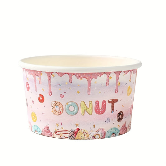 🍩 10 Bowls de Papel con Diseño Donas