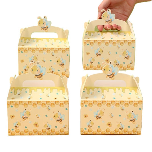 4 Cajas de Regalo con Asa "Bee Party" 🎁🐝