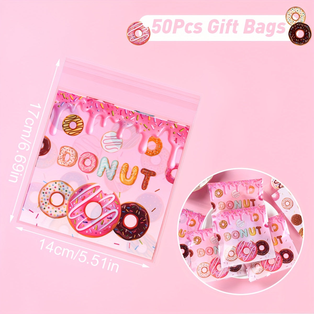 🍩 50 Bolsitas “Donut Seal”