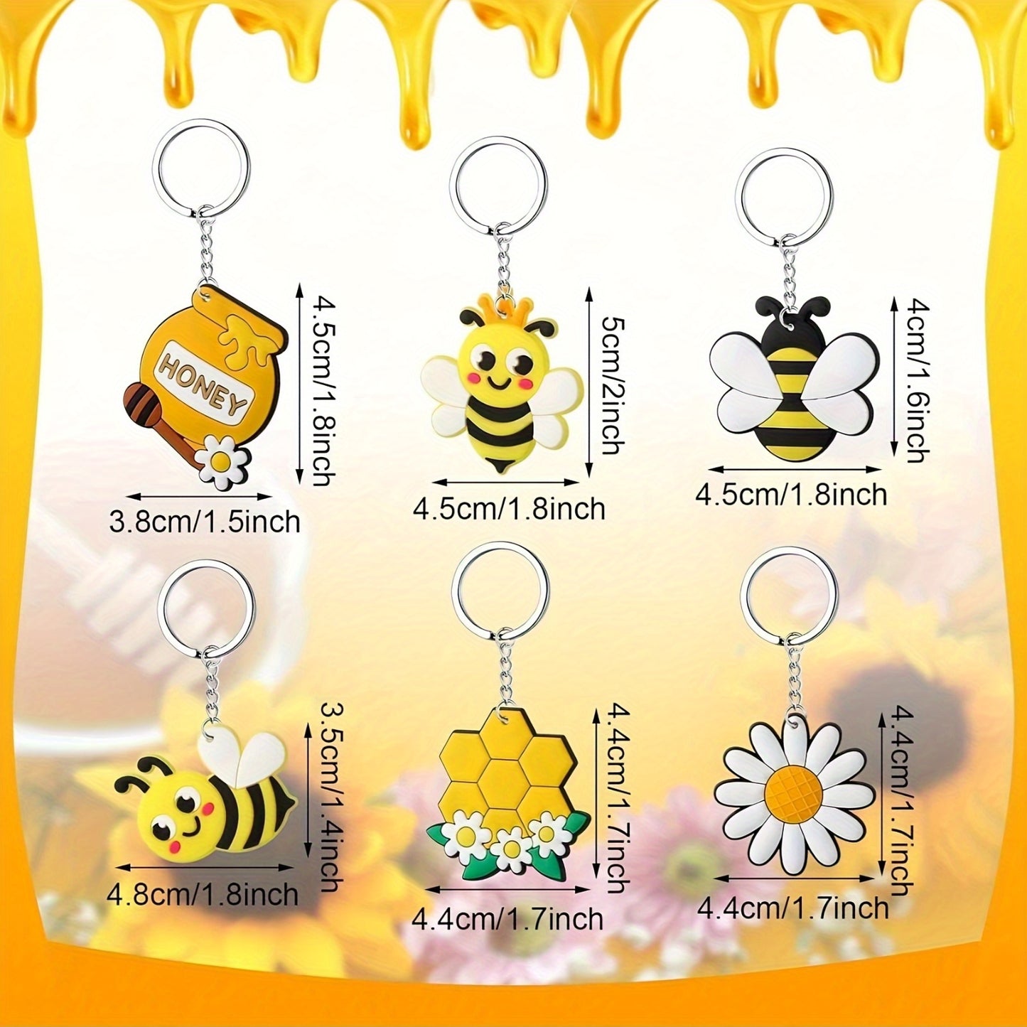 🐝Recuerdos "Bee Party Fun" - Set de 36 Llaveros con Diseño de Abeja