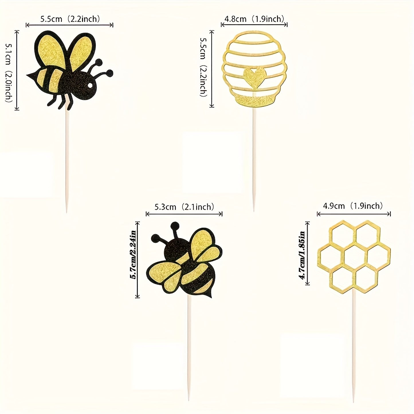 Set de 24 Cupcake Toppers “Bee Party” 🐝🧁