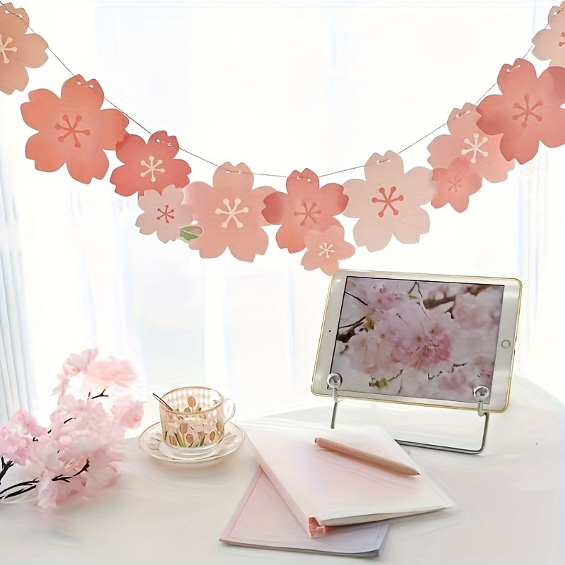 🌸 Guirnalda Reutilizable Sakura – Rosa/ Blanco
