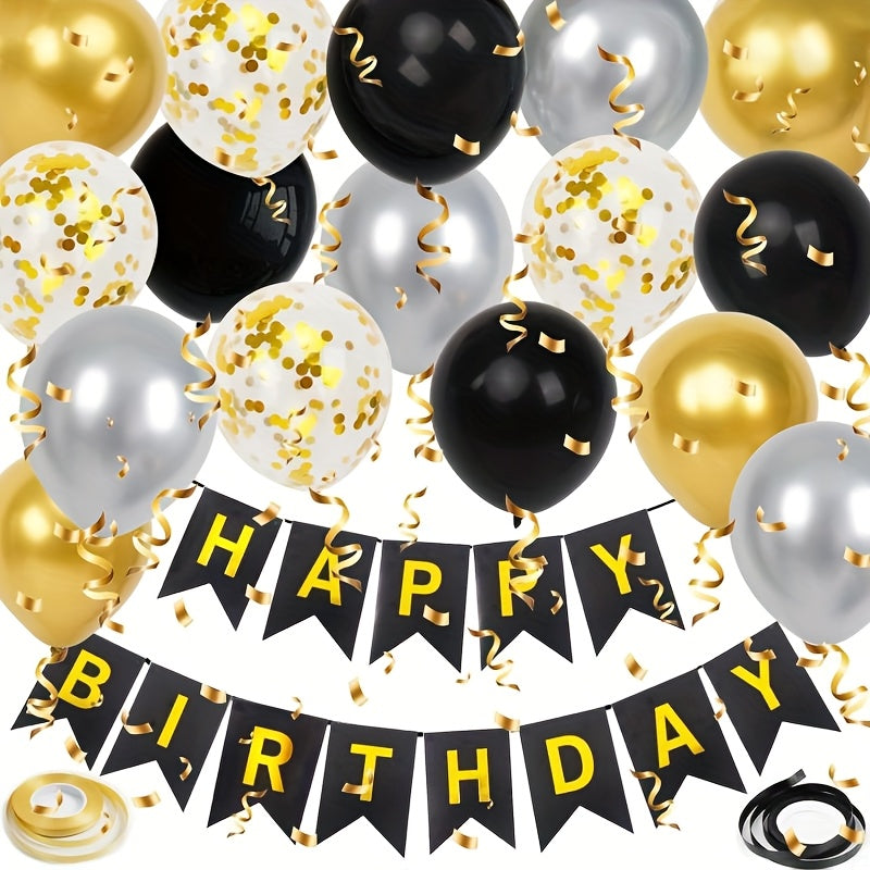 Kit de Globos Elegancia Dorada (132 piezas) 💛🖤✨