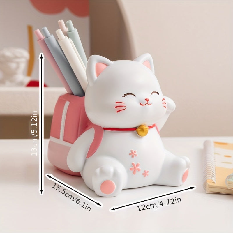 Organizador de Escritorio Gato Kawaii 🐈🌸