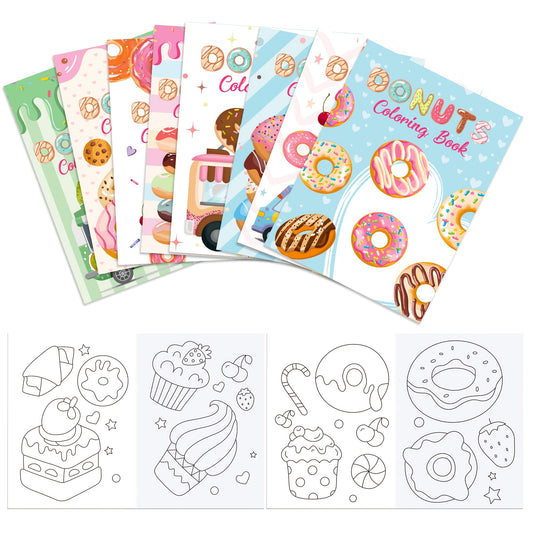 🍩 Set 16 Libros para colorear “Donut Party” 📚🎨
