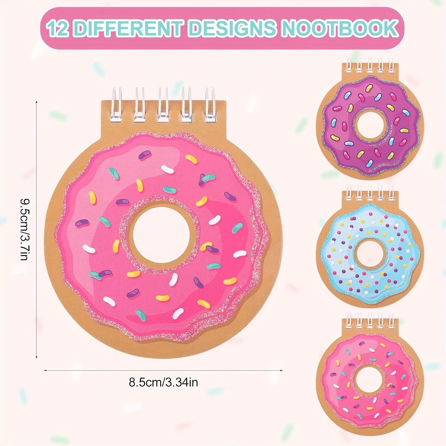 🍩 Set 12 Mini Libretas + 8 Lapiceros Temáticos