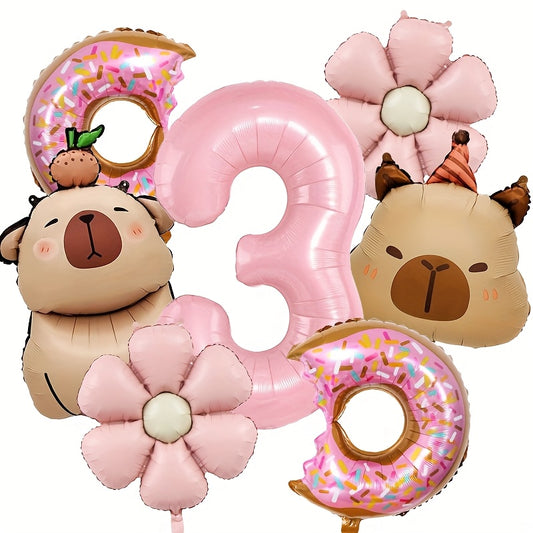 🎈 🍩 Set Globos “Donut Don Chispa” – 7 Piezas