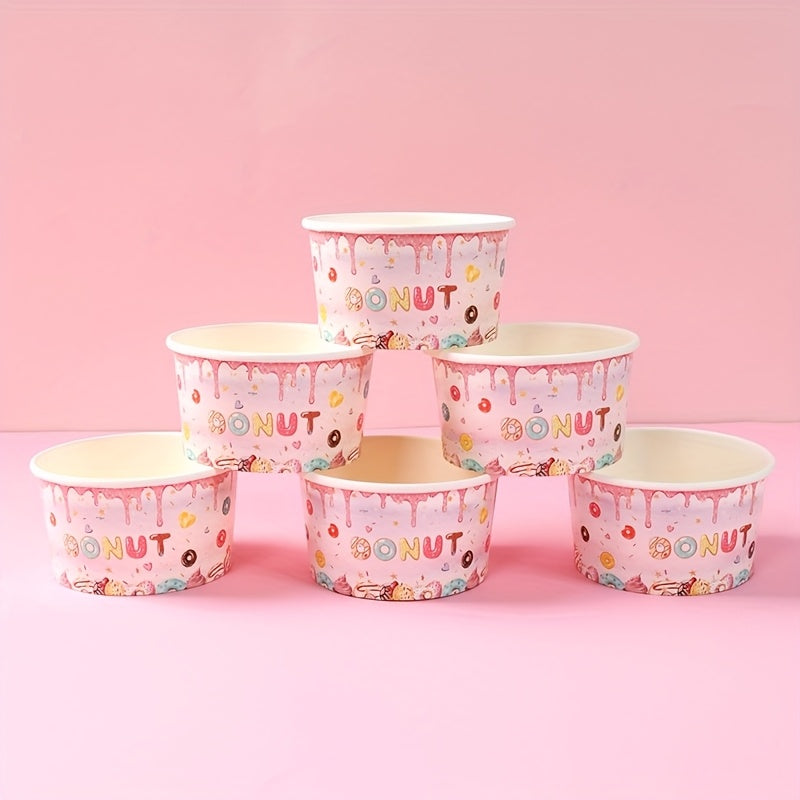 🍩 10 Bowls de Papel con Diseño Donas