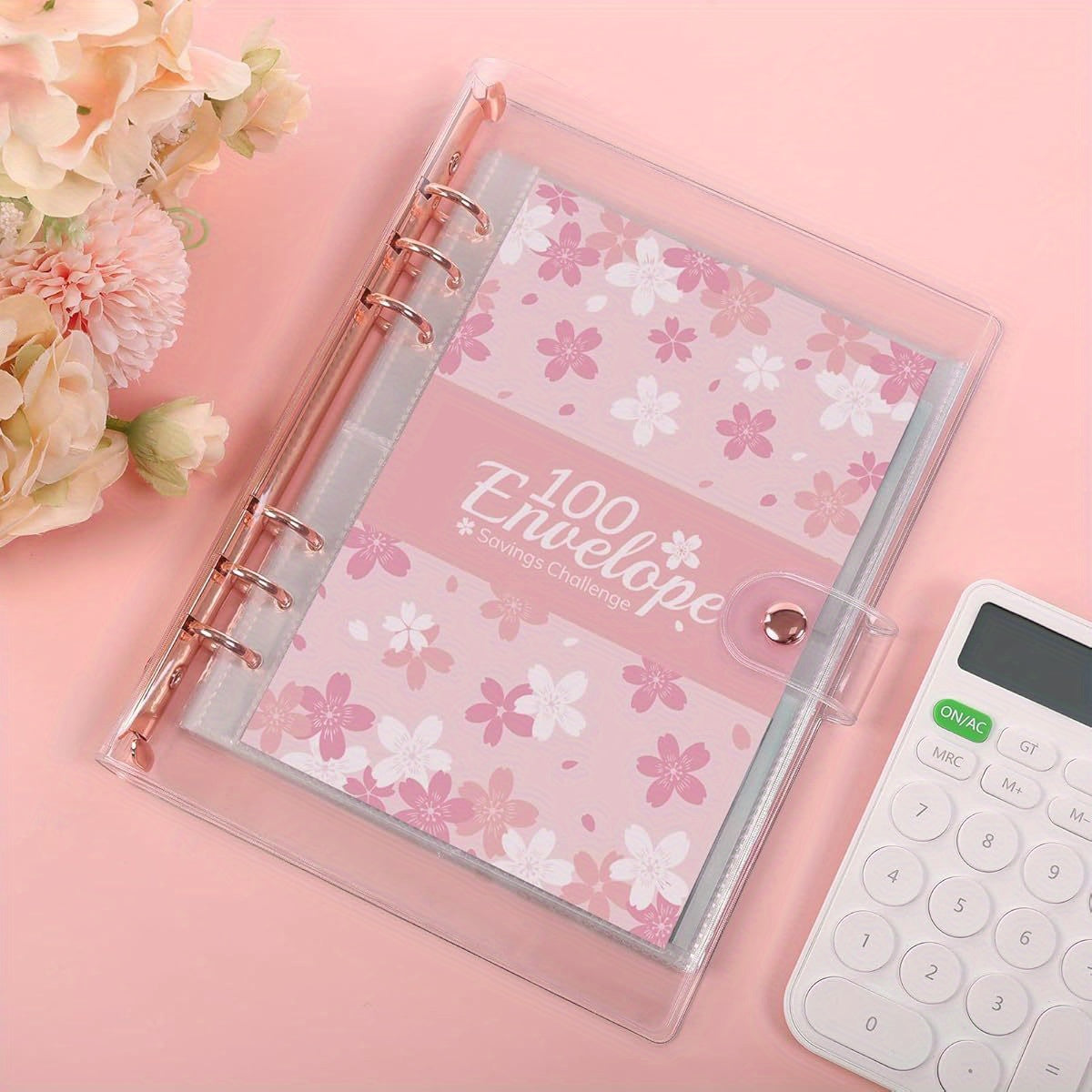 Cherry Blossom Challenge – Diario de Ahorro de 100 Días - Rose Golden 💵🌸