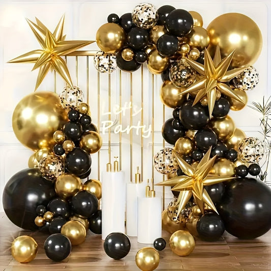 Kit de Globos Elegancia Dorada (132 piezas) 💛🖤✨