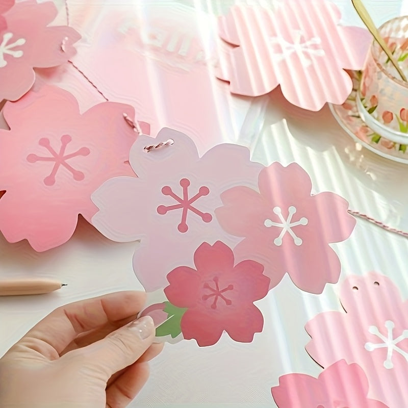 🌸 Guirnalda Reutilizable Sakura – Rosa/ Blanco