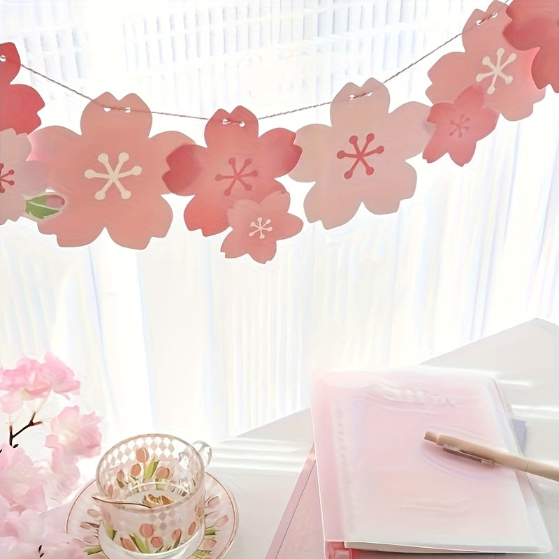 🌸 Guirnalda Reutilizable Sakura – Rosa/ Blanco