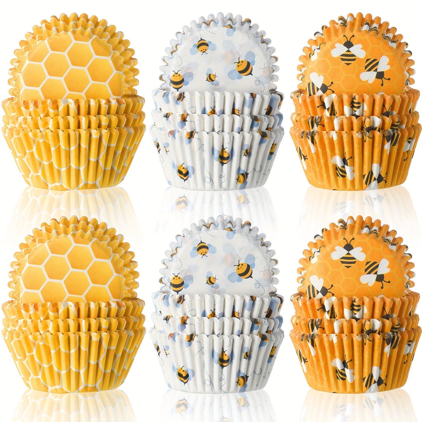 🐝🧁 Envolturas para cupcakes “Bee Party” – Set de 300