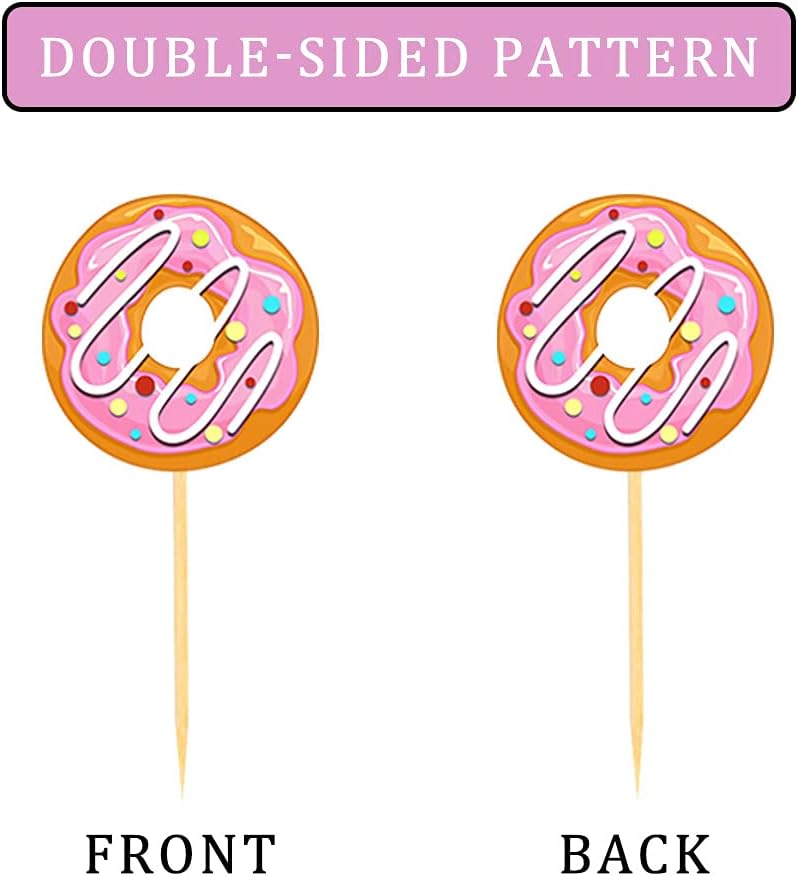 Set de 24 Cupcake Toppers “Donut Mini Picks”🍩🧁