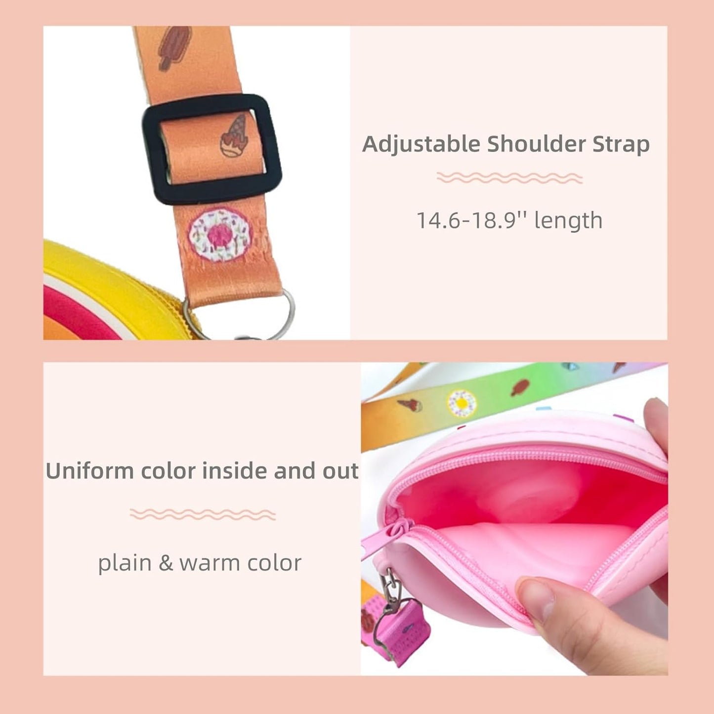 🍩Set de 4 Bolsos de Silicona “Donut Crossbody Mini”