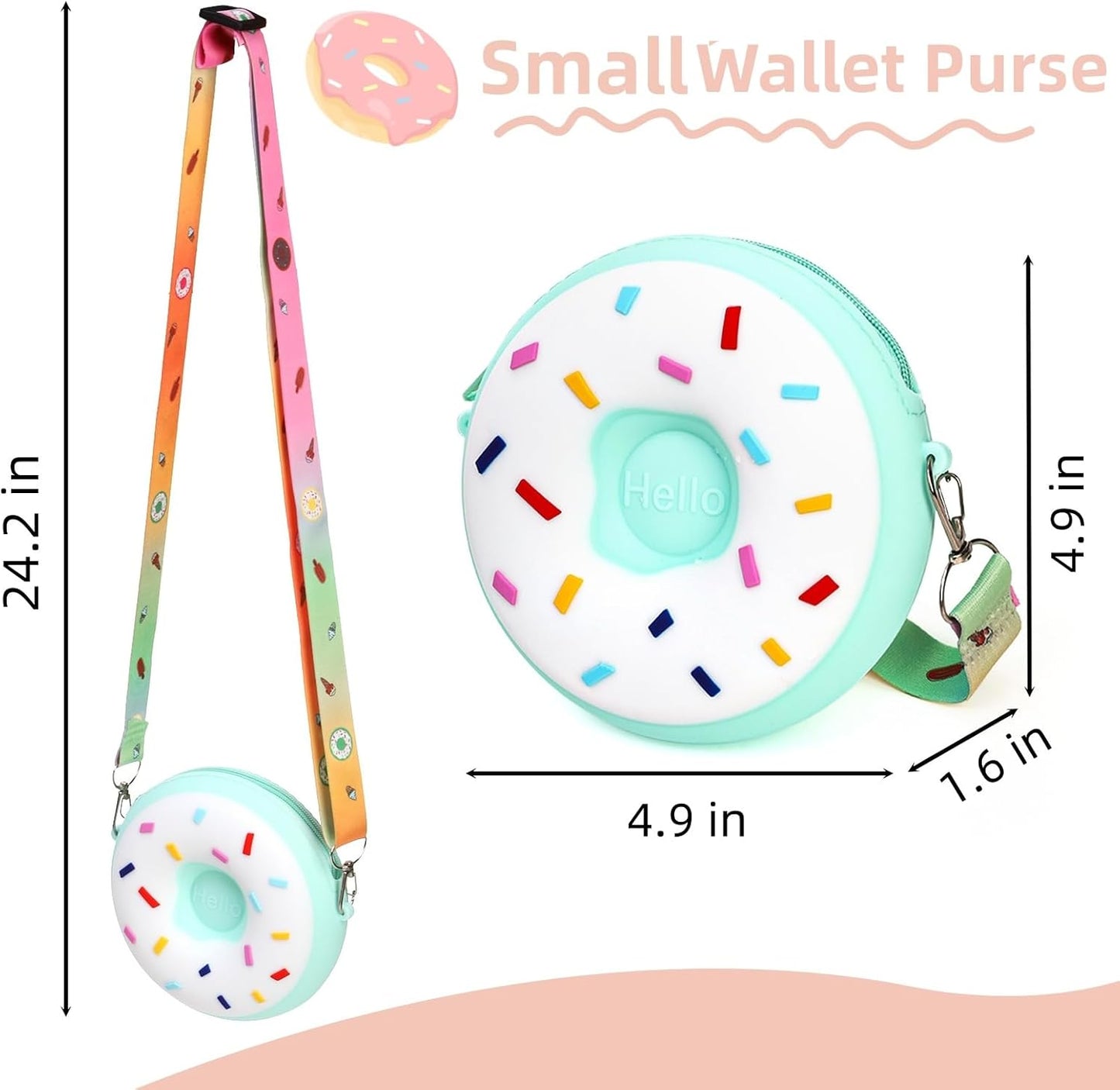 🍩Set de 4 Bolsos de Silicona “Donut Crossbody Mini”
