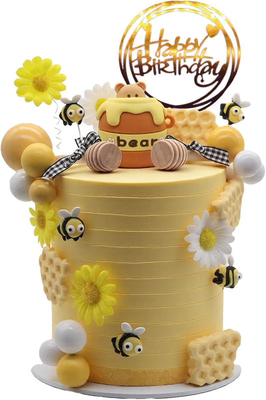 Toppers “Bee Party Scene” 🐝🎂✨– Set de 40