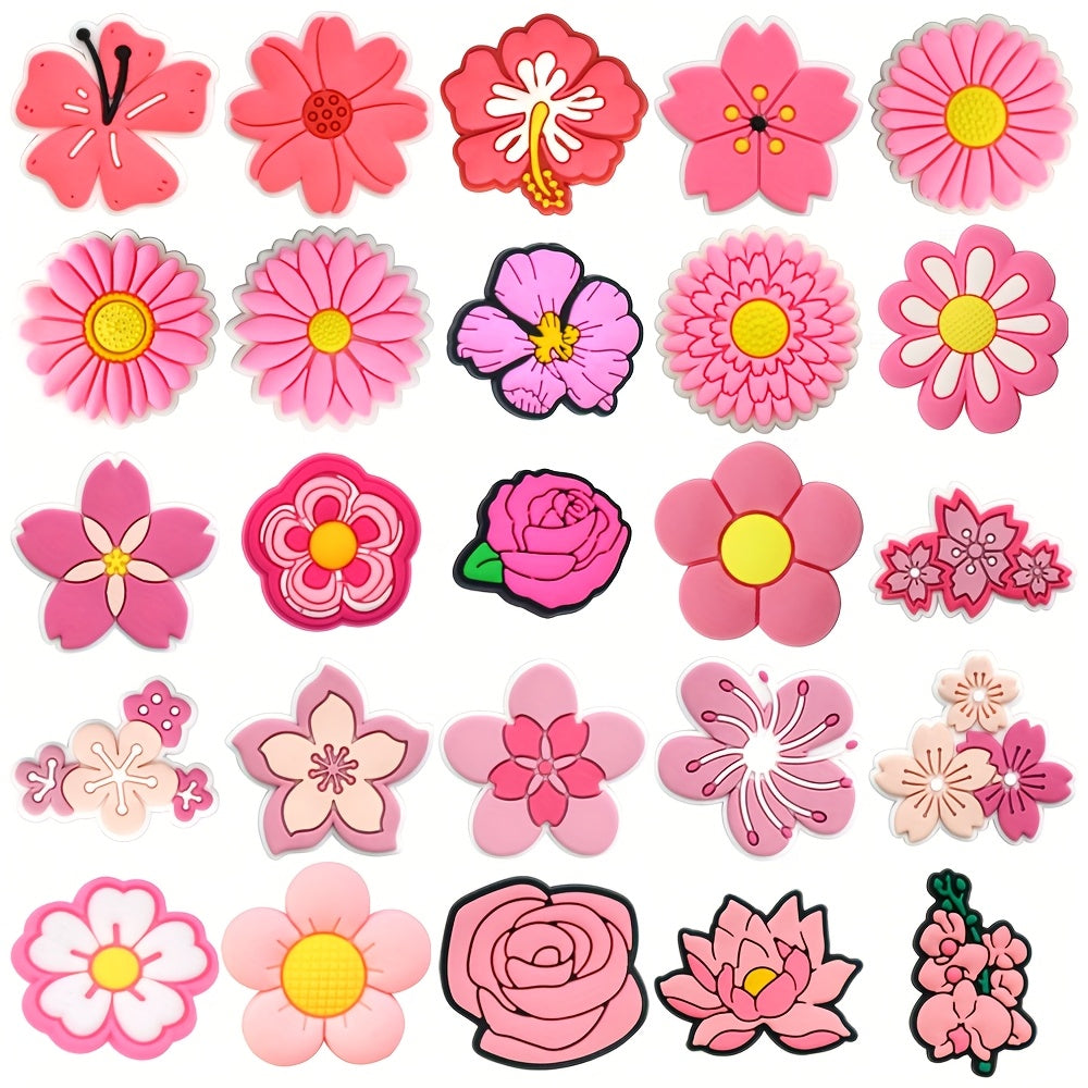 🌸 Set de Charms Florales para Zapatos – Sakura Rosa