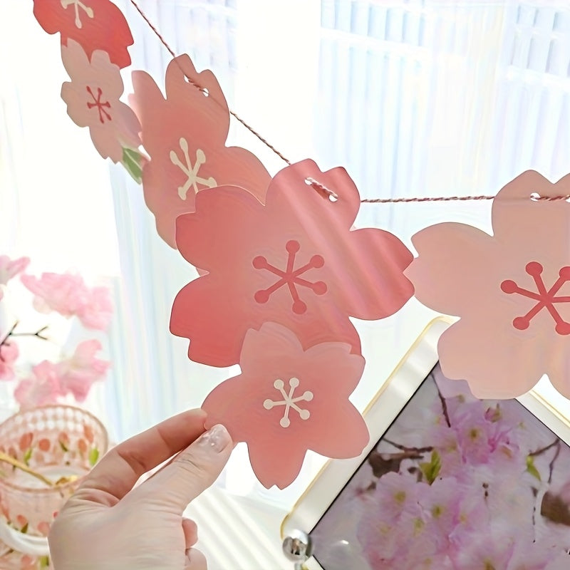 🌸 Guirnalda Reutilizable Sakura – Rosa/ Blanco