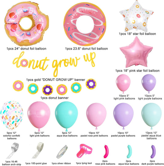 Kit de Globos – 🍩 Decoración tematica "Donas" 116 Piezas