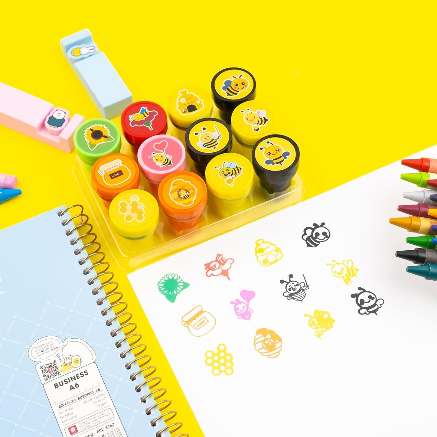 🐝 Recuerdos “Bee Party Fun” – Set de 36 Piezas