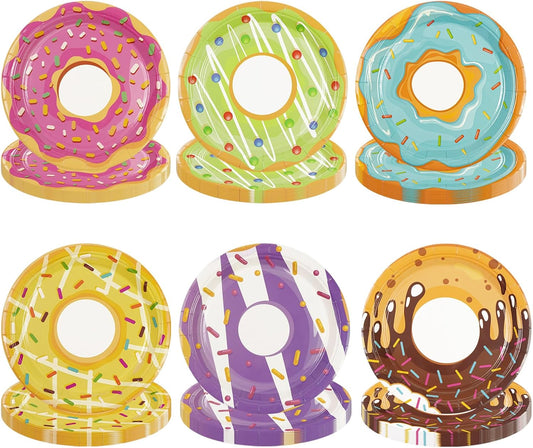 Set 60 platos “Donut Party” Desechable 🍩🍽️
