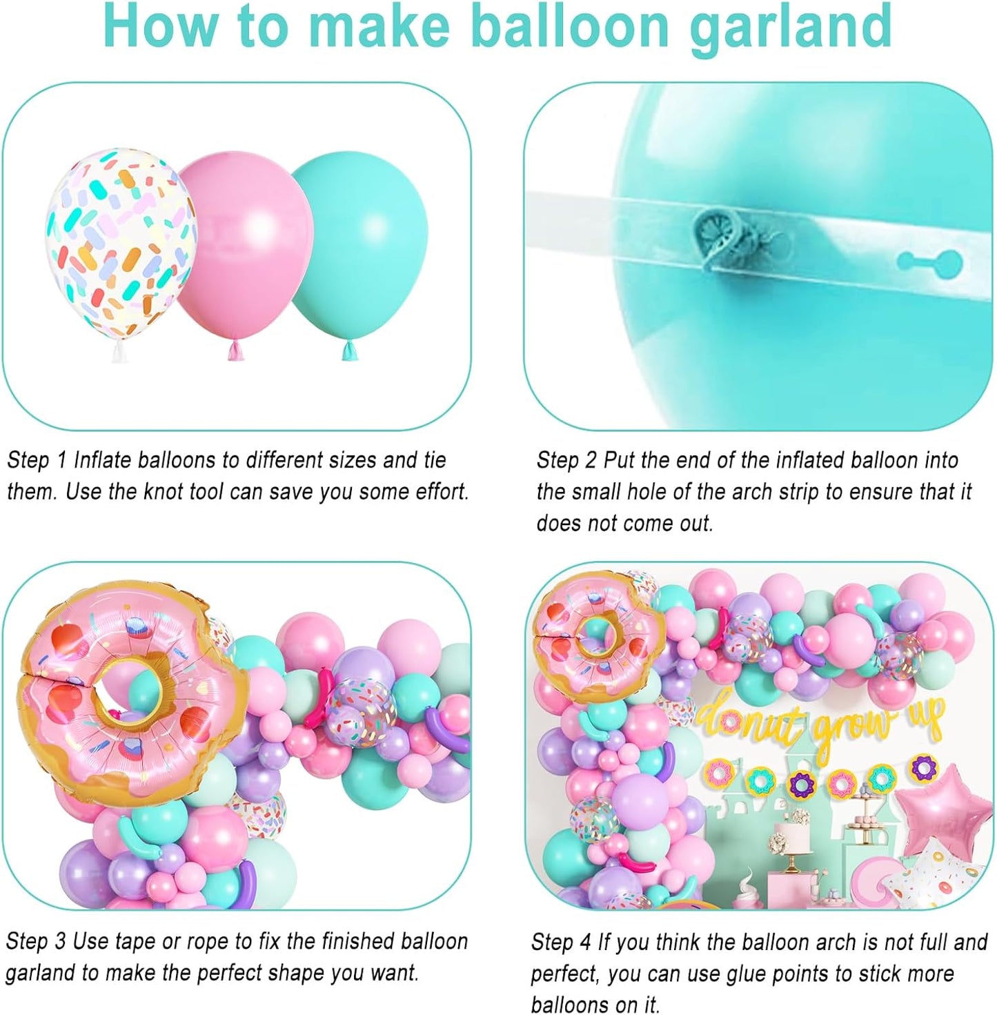 Kit de Globos – 🍩 Decoración tematica "Donas" 116 Piezas