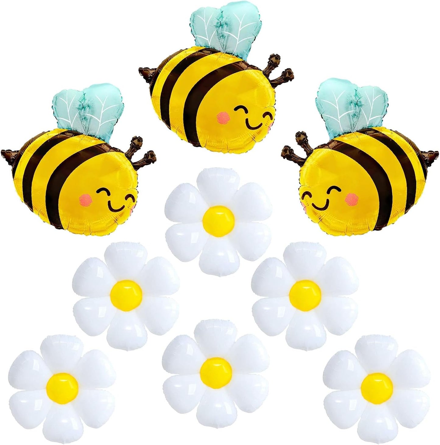 Set de 9 Globos de Abejitas y Margaritas🐝🌼