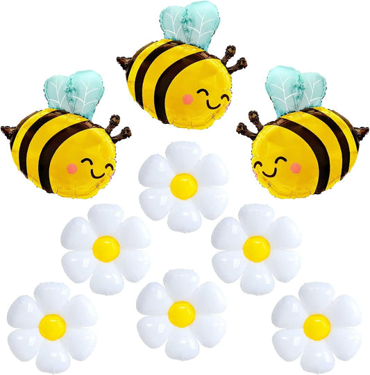 Set de 9 Globos de Abejitas y Margaritas🐝🌼