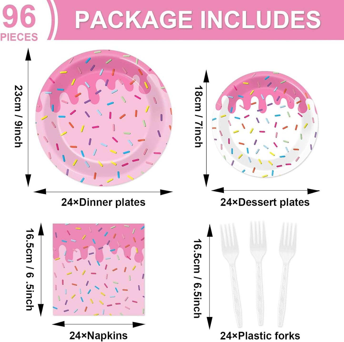 Set “Pink Donut Party” para 24 Personas 🩷🍩🍽️