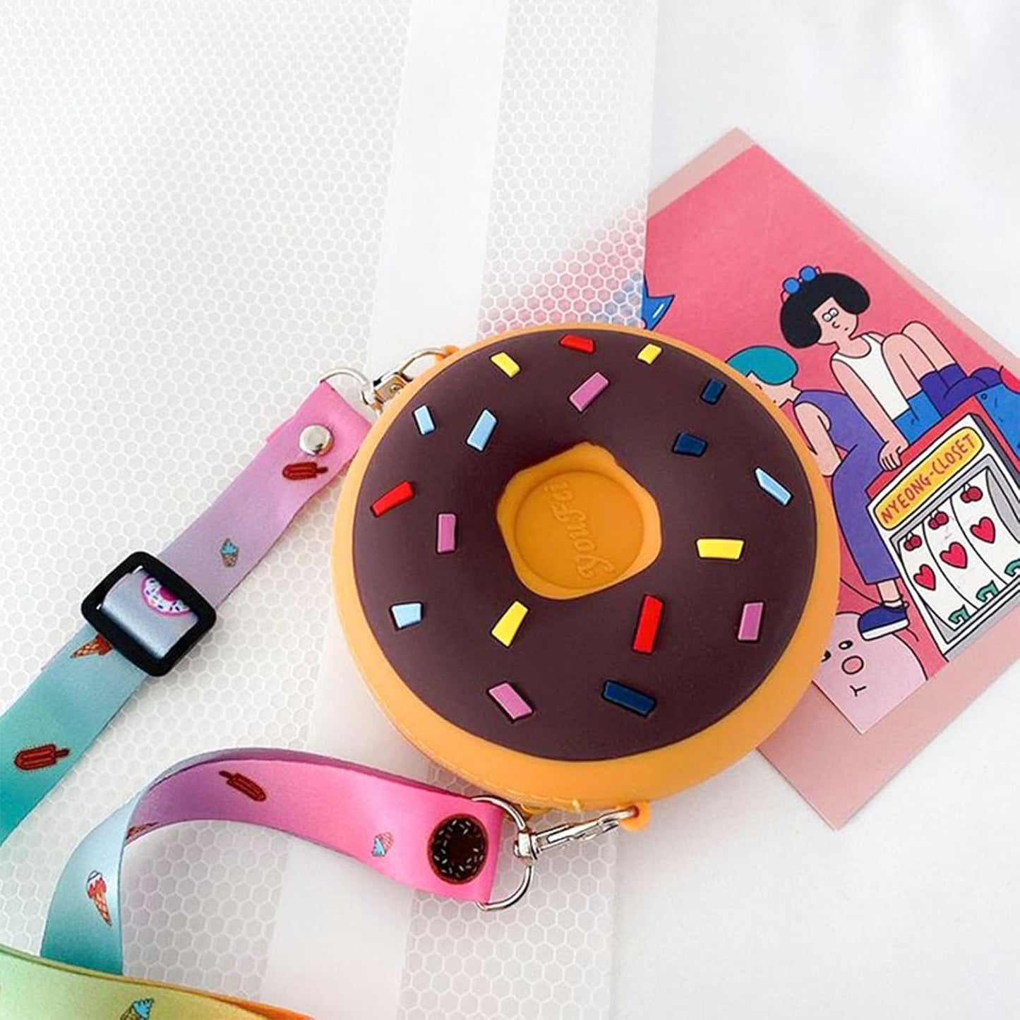 🍩Set de 4 Bolsos de Silicona “Donut Crossbody Mini”