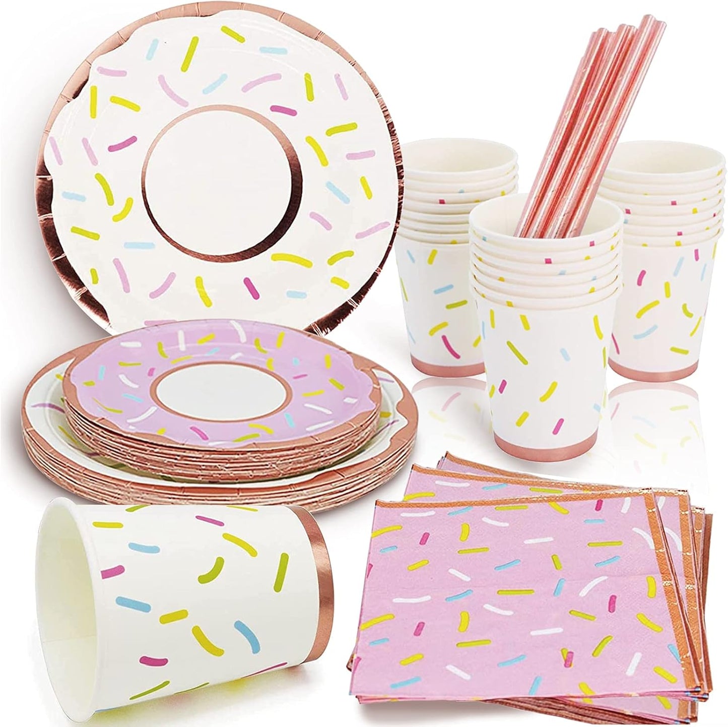 Set “Donut Party” Desechable para 25 Personas 🍩🍽️
