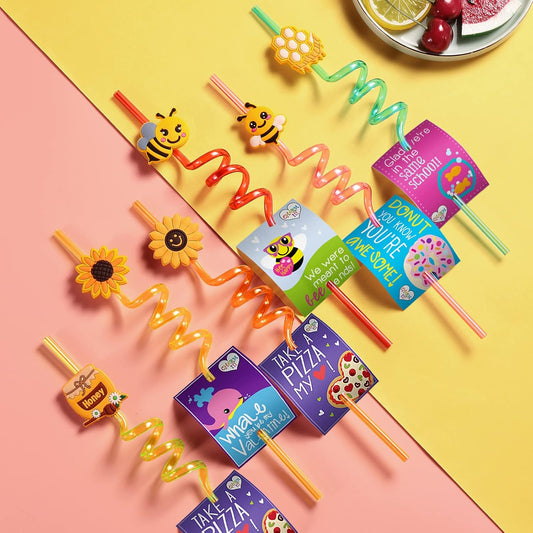 Set de 24 Sorbetes con Diseños Ajustables “Bee Party” 🐝⚫🟡