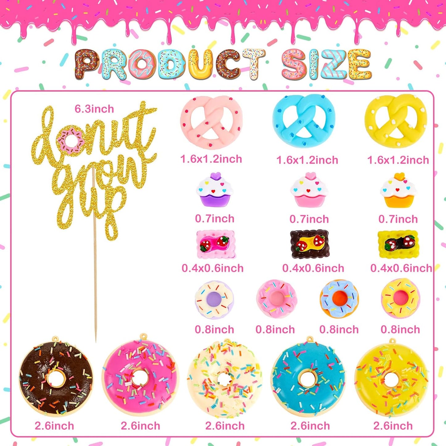 🍩🎂 Decoración “Donut Cake Magic” – Set de 33 piezas