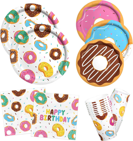 Set “Donut Party” Desechable para 16 Personas 🍩🍽️