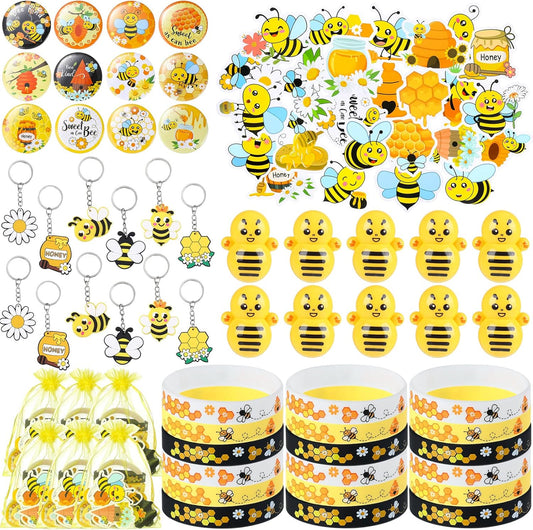 🐝 Recuerdos “Bee Party Fun” – Set de 110 Piezas Temáticas