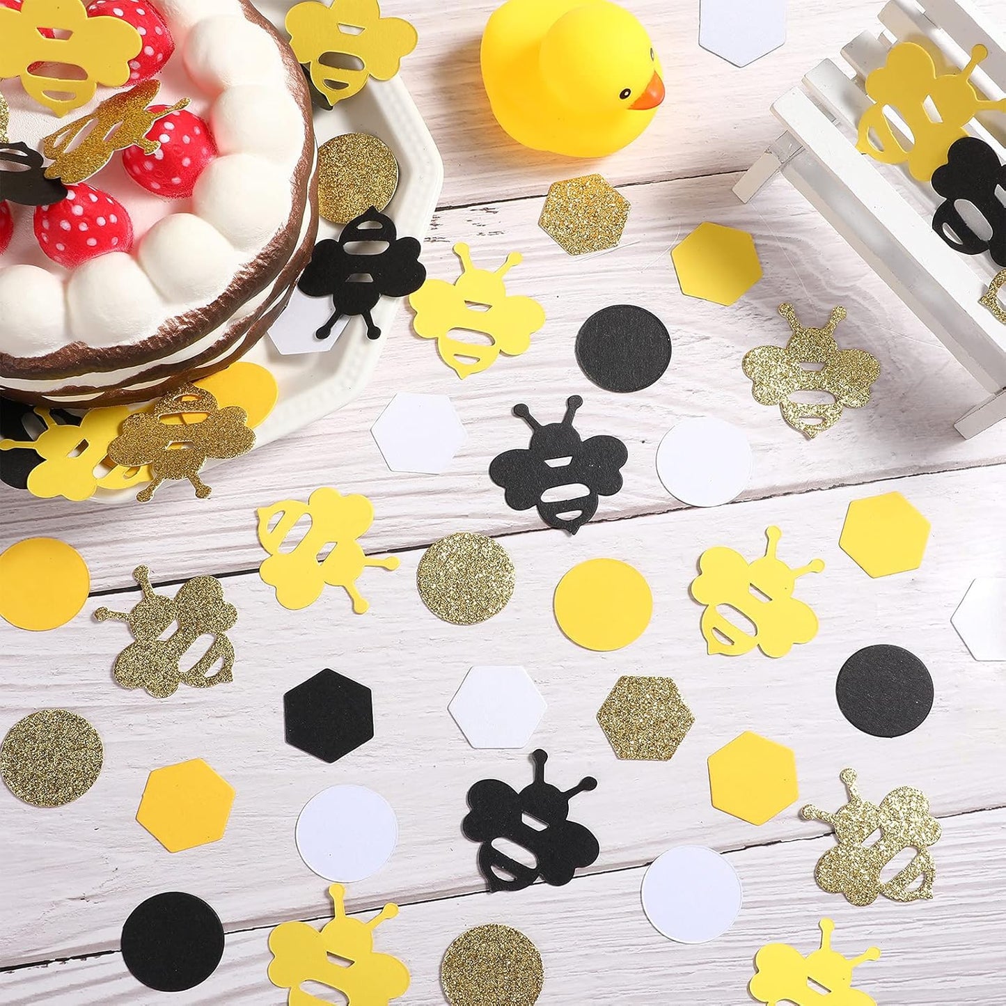 🐝 Confeti para decoracion de fiestas “Bee Party” – 410 Piezas