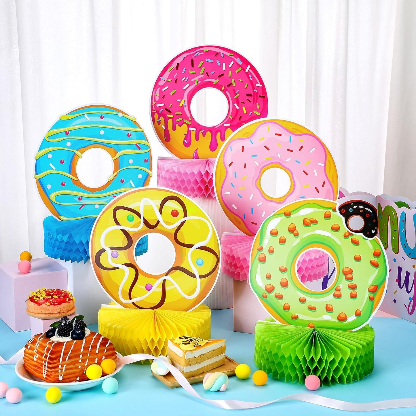 Centros de Mesa 🍩 “Donut Joy” – Set de 9