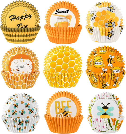 Set de 450 envolturas para cupcakes “Bee Party” 🐝🧁✨